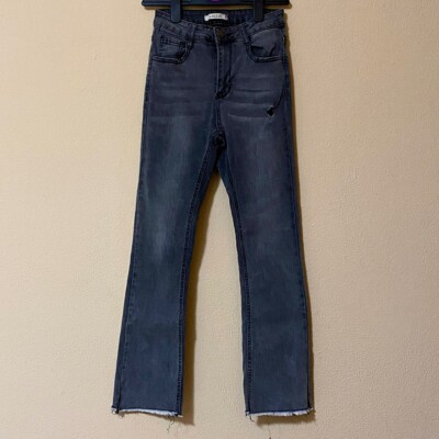Laulia Bootcut Jeans Senkrecht Grau XS Casual Streetwear Basic Alternative Y2K