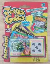 NEW Jokes & Gags Fake Lottery Tickets 5 Pieces Luck Of The Irish Scratch Offs