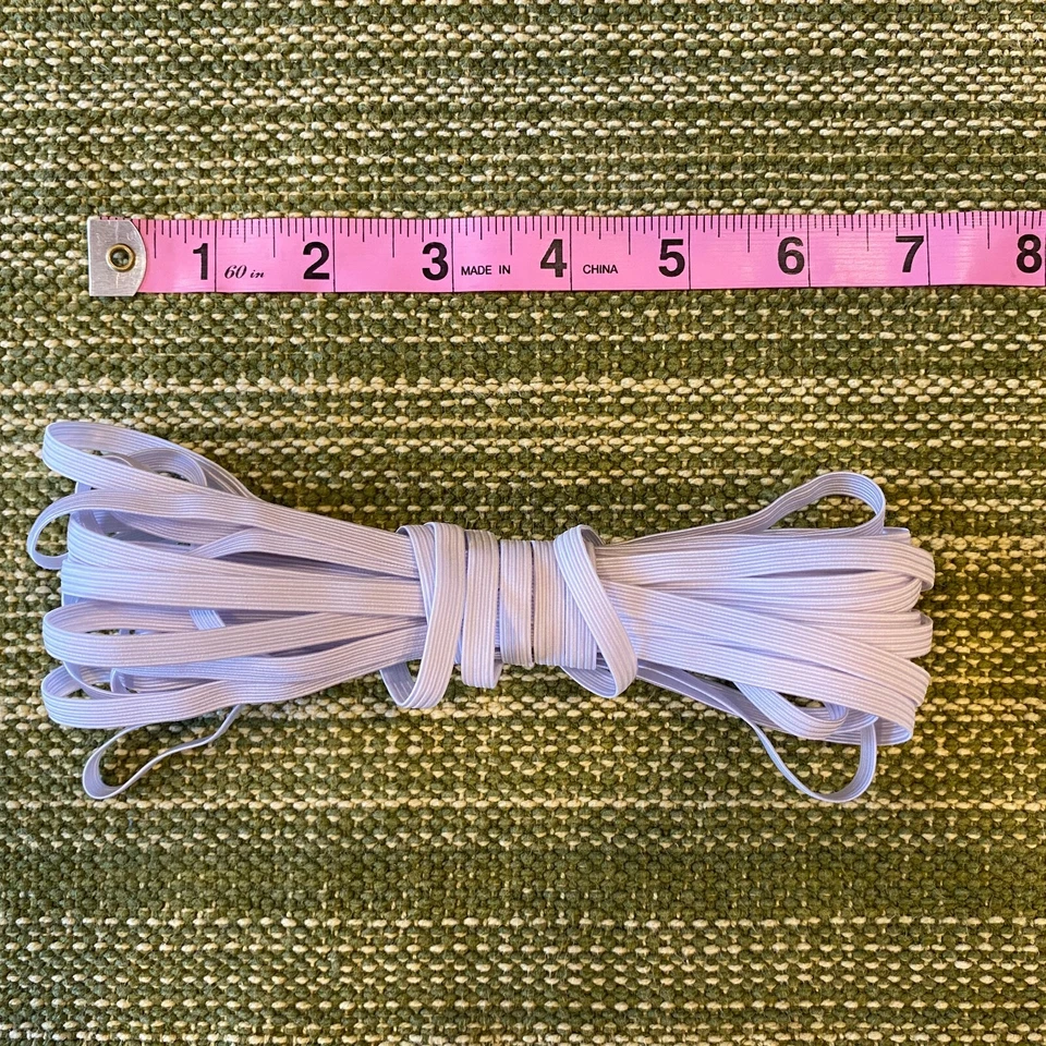 1/4" White Elastic Band (6MM) | DIY Masks |  Elastic String for Sewing Masks - Image 3 of 4