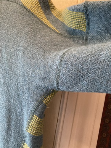 MARMOT WOMENS BLUE /YELLOW LS PULLOVER WOOL BLEND SWEATER SZ MEDIUM - Picture 8 of 15