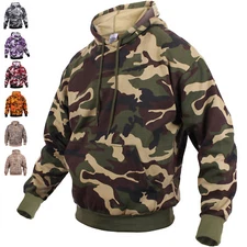 Rothco Camo Hoodie Pullover Hooded Sweatshirt Army Military Tactical Fleece