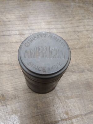 Vtg American Quality Snuff Tin Since 1782 Early Tobacciana