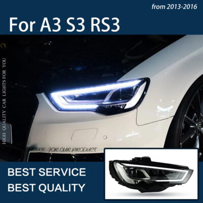 Paar Für Audi A3 8V S3 2013-2016 LED Scheinwerfer DRL Sequential Blinker Montage