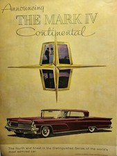 Vintage Print Ad 1959 Lincoln Continental Mark IV Claret Purple Whitewall Tires