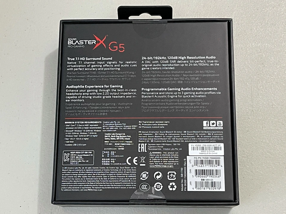 Creative Sound BlasterX G5 Pro Gaming HD Headphone Amplifier External Audio Card - Image 4 of 4