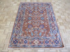 4'10 x 6'9 Hand Knotted Rust Fine Peshawar Oriental Rug G14321