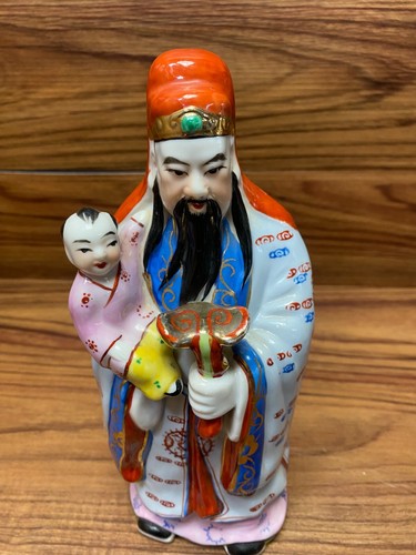 Vtg 3 Chinese Sanxing God Porcelain Figurines 3 Star Wise Men Fu Lu Shou - Picture 2 of 24