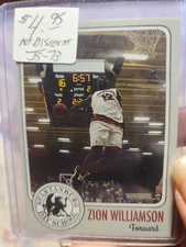 Cb2 sports card~zion williamson- spartanburg day school- 