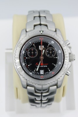 Montre homme Tag Heuer noire chronographe à maillons