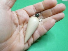 Wooden Dowsing Pendulum English Holly Wood handturned with choice of crystal