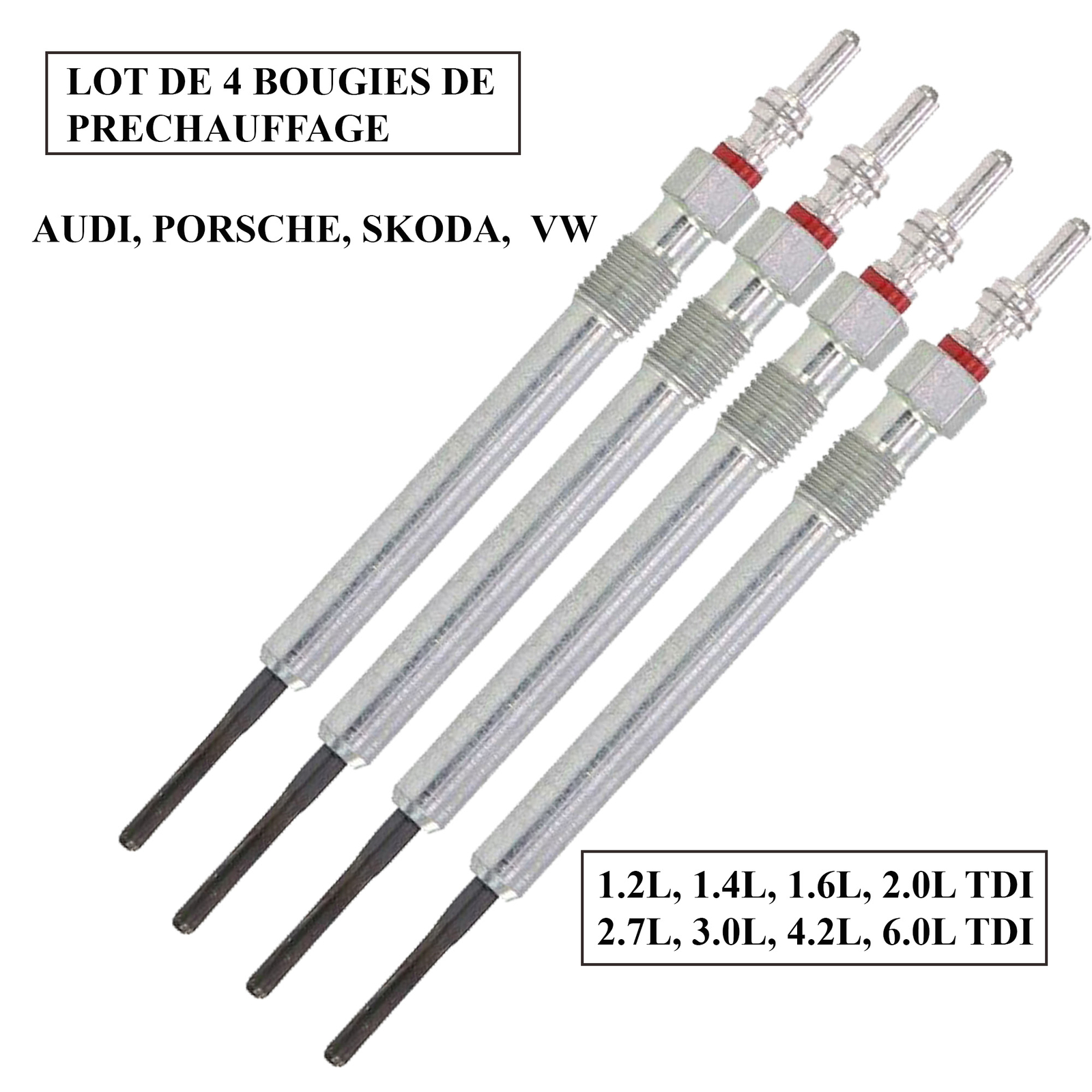 Bougie de préchauffage 03L963319 pour Audi TT A8 haute résistance thermique
