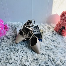 Life-Stride Women's Dress Shoes Heels Silver Size 9W Cream