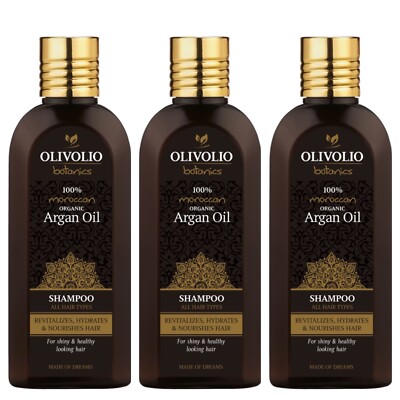 3x 100% Bio Argan Shampoo Arganöl Biotin Oliven Rosmarin 0% Mineralöl Parabene 