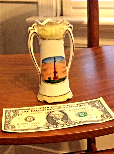 ca. 50er Jahre Porzellan Souvenir 5in Vase - Bundesdenkmal - Petersburg, VA - neuwertig