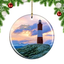Argentina Lighthouse Ushuaia Christmas ornament city travel souvenir