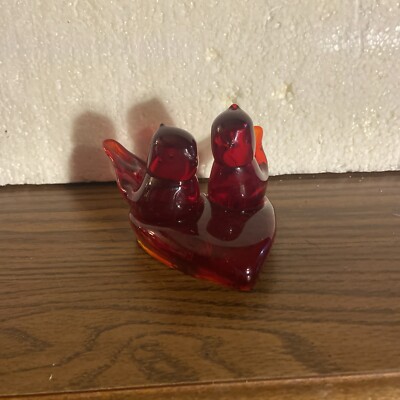 Vintage 2 Red Cardinals in Love Figurine