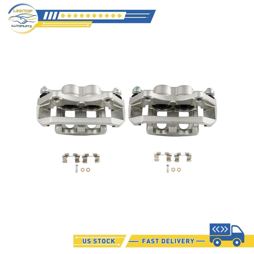 Par de pinzas de freno delanteras con soporte para Ford Explorer 13-19 2011-19 Lincoln MKT Foto 2 de 4