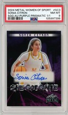 SONIA CITRON 2024 Metal WoS She Got Game Autographs Purple Prismatic /1 PSA 8