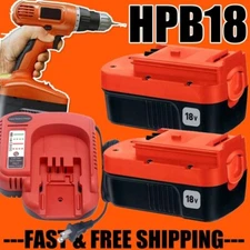 18V for Black Decker HPB18 18Volt Battery HPB18-OPE or 18V-24V Battery Charger