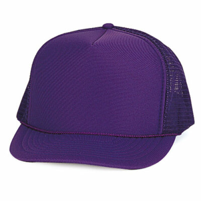12 Purple Trucker Hat 5 Panel Summer Adjustable Snap Back Mesh Back Hat 1dz SSC