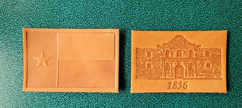 Texas And Alamo Leather Flag Patches 