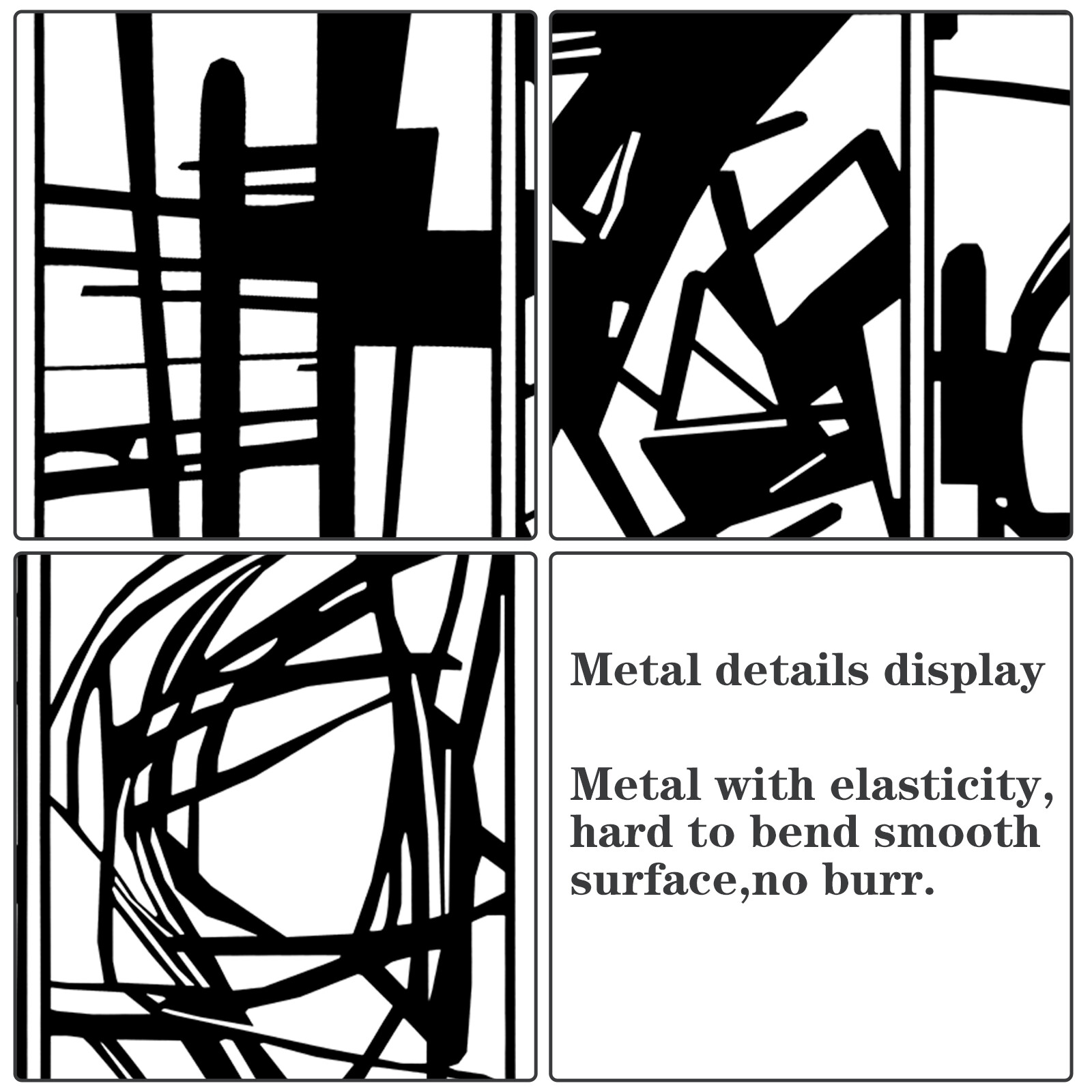 4PCS Minimalist Abstract Metal Wall Art Decor for Home Garden Office Living room