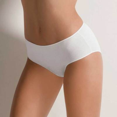 6 Womens Briefs Cotonella Midi Cotton Bielastic With Trim Non-Marking Art