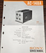Sony AC-148A 2-Ch. Microphone Power Supply Service Manual-Original