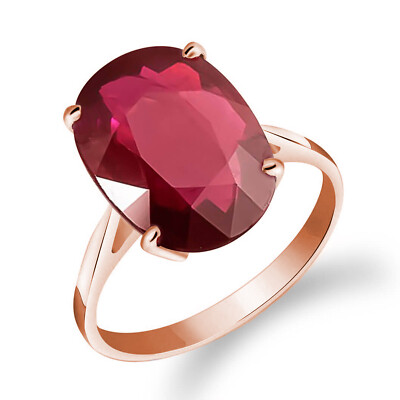 14K. MASSIVER GOLDRING MIT NATÜRLICHEM OVALEM RUBIN