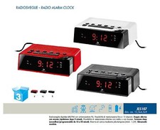 LOWELL JE5107 RADIOSVEGLIA 220V Linea VINTAGE DISPLAY LED ROSSI RADIO AM/FM PLL 