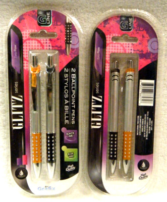 New GLITZ Series Ballpoint Ink PENS ~ Grafix Easy Flow G Line Black & Blue Ink