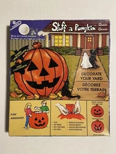 Vintage (1989) Sun Hill Industries ~ Giant STUFF-A-PUMPKIN Decorated Leaf Bag