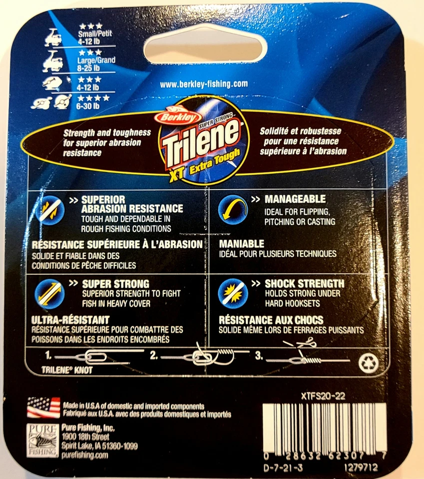 Carrete de llenado mono Berkley Trilene XT 20 lb 270 yd línea de pesca verde de baja visibilidad Foto 2 de 2