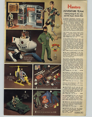 1975 PAPER AD Hasbro G I Joe Atomic Man Figures Spock Captain Kirk Urko Bat Lab