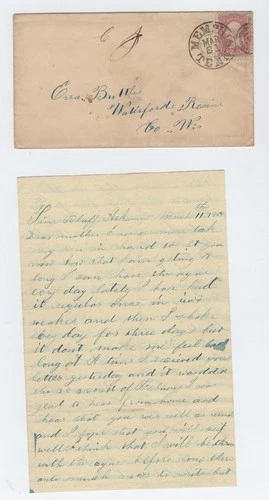 CIVIL WAR LETTER - 28th Wisconsin Vols - Deserters & Bushwhackers in Arkansas !