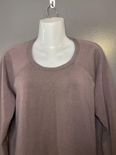 Athleta Sweatshirt Womens Medium Purple Fleece Raglan Thumbhole Pullover