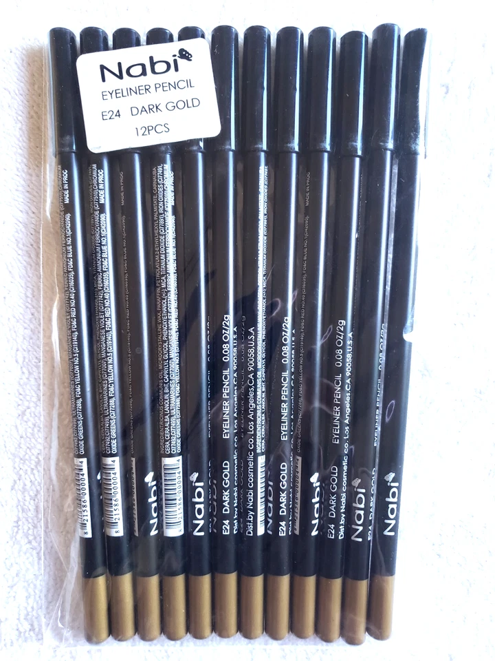 Eyeliner Pencil Dark Gold Color 12 Eyeliner Pencils Lot 7" Long - Image 2 of 4