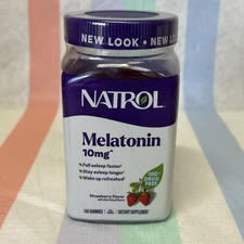 Natrol Melatonin Gummies 10mg Sleep Support Strawberry Flavor 140 Count