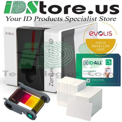 Evolis Zenius 2 Classic Single Side Photo ID Card Printer Bundle
