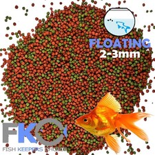 FKC Goldfish & Koi Medium Aqua Aquarium, Pond Floating Fish Food Pellets 2-3mm