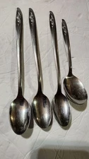 Oneida Floral Flower Rose Stainless Flatware 3 -Tall Tea Spoon 1 -Soup Spoon