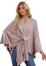 Womens Elegant Shawl Wraps Soft Open Front Poncho Sweater for Spring Fall Winter