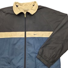 VTG Y2K Nike Windbreaker Jacket Full Zip Blue White Mens Medium READ