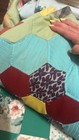 Handmade Multicolor Floral Patchwork Quilt, grandmothers garden  — photo 4