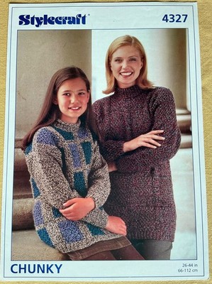 STYLECRAFT STRICKANLEITUNG 4327 FÜR PULLOVER IN GROB ~ GR. 26 - 44 