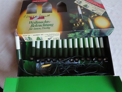 HELLUM Lichterkette Weihnachtsbeleuchtung ~ 15 Kerzen ~ 1 Clip defekt ~ OVP
