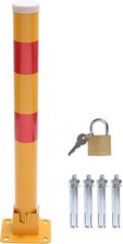 KATSU Car Parking Space Lock Bollard, High Visibility Yellow and Red Lockable Fo