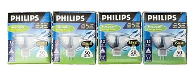 4 Stück Philips 35W = 50W GU5,3 12V Eco Halogen Dimmbar Spot Glühbirnen Neu