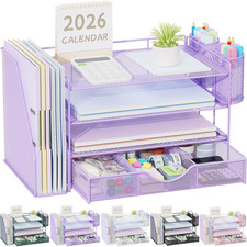Organizadores y accesorios de escritorio con archivador, accesorios de escritorio de 4 niveles