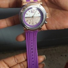 Women s Analog Wristwatch Purple Rubber Strap...